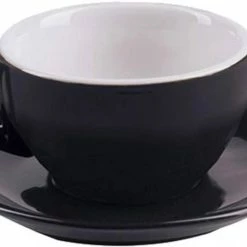 Ipa Industria Porcellane IPA Milano Cappuccino Cup 180 Ml, Black & White