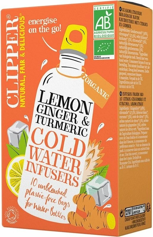 Clipper Organic Lemon, Ginger & Turmeric Cold Water Infusers 10 Bags 3 Clipper Organic Lemon, Ginger & Turmeric Cold Water Infusers 10 Bags