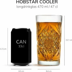 Libbey Hobstar Cooler Glass 470 Ml, Clear -Coffee Grinders Store libbey hobstar cooler 7772