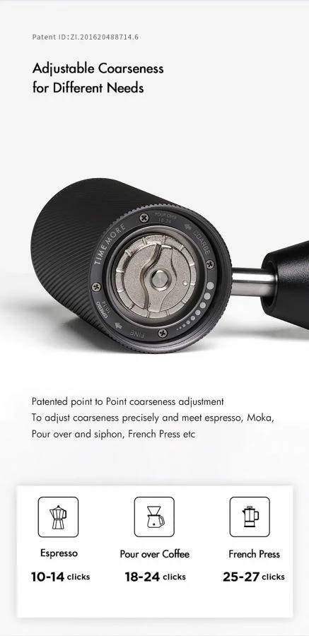 Timemore Chestnut C2 Foldable Manual Coffee Grinder, Black 8 Timemore Chestnut C2 Foldable Manual Coffee Grinder, Black - Image 6