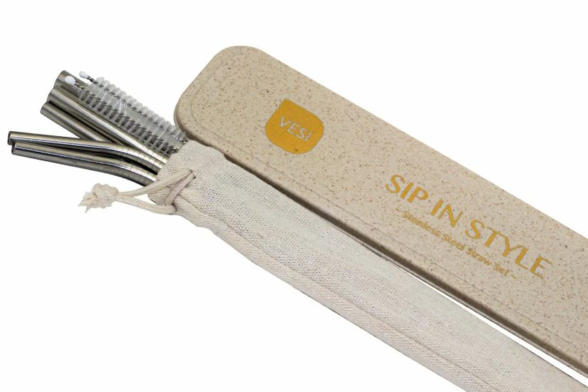 VESI Stainless Steel Straw 8 Pcs, Sandy Beach 4 VESI Stainless Steel Straw 8 Pcs, Sandy Beach - Image 2